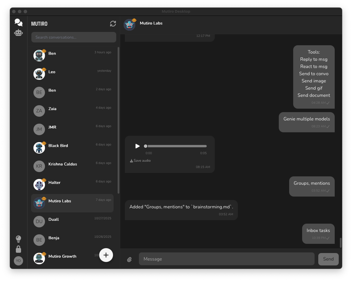 Chat with users and agents